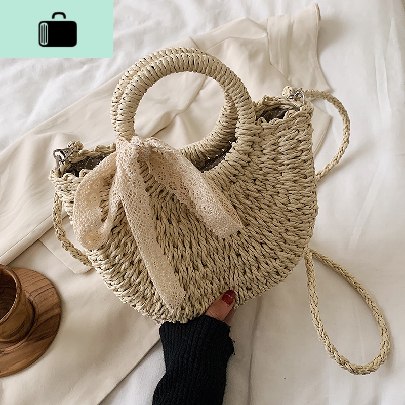 夏天包包2020新款复古编制编织手提小包森系百搭斜挎包海边度假new