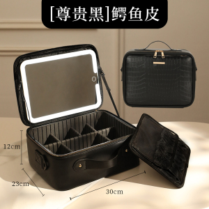 带镜子LED灯化妆箱收纳盒化妆包女便携式新款便携大容量手提1085