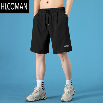 HLCOMAN冰丝速干短裤男士夏季外穿薄款2025新款篮球运动跑步休闲五分裤子