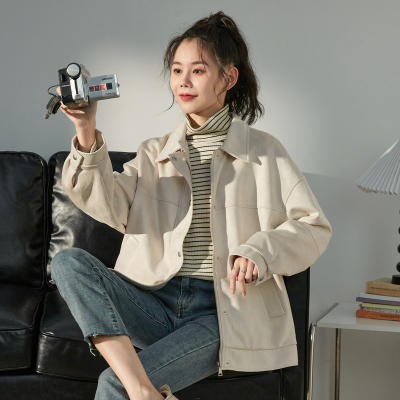 [1折价66.9元,叠加优惠券]女宽松斜插口袋外套