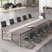 易企采 280*130CM办公家具会议桌长桌小型简约现代长条桌培训桌洽谈桌办公桌椅组合