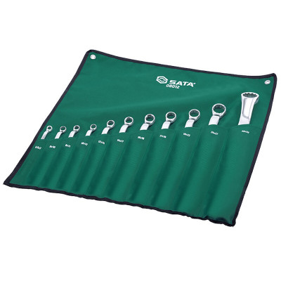 世达(SATA)11件套全抛光双梅花扳手 8012