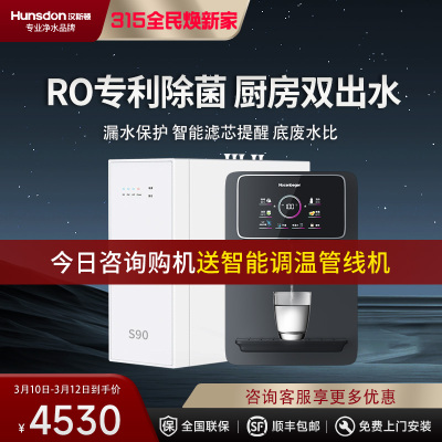 汉斯顿净水器家用直饮0阻垢剂ro反渗透纯水机厨房净水机S1(S90)