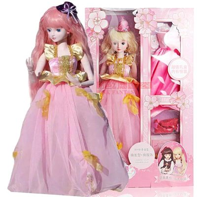叶罗丽娃娃精灵梦卡通公主夜萝莉仙子DIY梦幻套装改装女孩换装玩具叶罗丽仙子金粉世家60CM