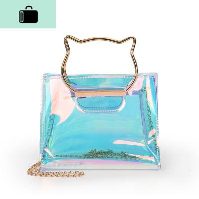 夏季小包包女2019新款镭射果冻包透明包ins超火包链条单肩斜挎包NEW LAKE 镭射女斜挎包