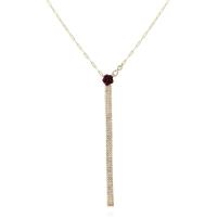 GUESS盖尔斯优雅Y型项链玫瑰仿钻点缀金色链条女士时尚锁骨链