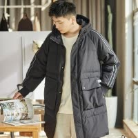 [2.5折价415元]唐狮冬季新款男羽绒服长款连帽立领面包服绒少加厚外套潮