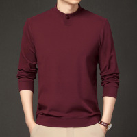 双面德绒男士卫衣春秋季新款高品质新中式一粒扣打底衫男