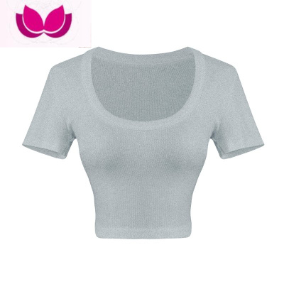 七斓甜辣短款修身显瘦短袖t恤女夏季辣妹内搭套头露脐打底衫上衣