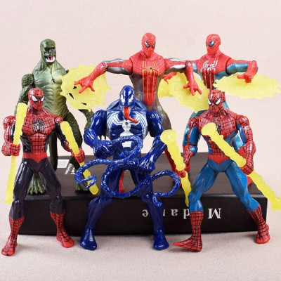 复仇者联盟正义联盟超人钢铁侠雷神可动人偶模型儿童玩偶玩具6款蜘蛛侠