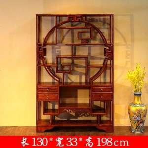 多宝阁博古架实木中式摆件茶叶架古董架陈列架仿古茶室榆木隔断柜
