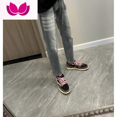 七斓夏季新款四道杠牛仔裤男网红潮牌宽松直筒休闲学生小脚九分裤子秋