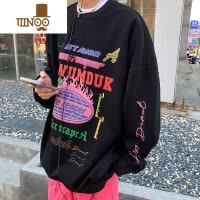 YANXU美式高街卫衣男士oversize青少年宽松休闲外套