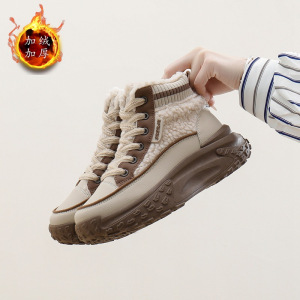 雪地靴女冬季新款加厚加绒老爹鞋休闲保暖百搭潮厚底棉鞋K672