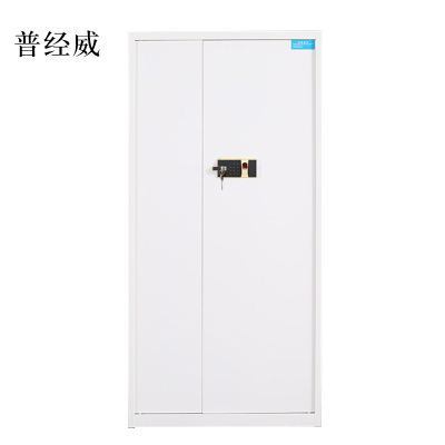 普经威保险柜铁皮资料柜矮柜办公室储物柜通门白色指纹锁900*420*1850
