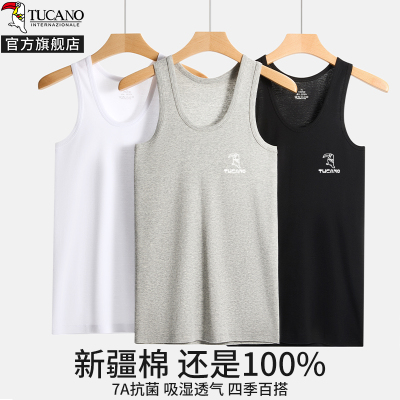 啄木鸟纯棉男士背心2025男运动健身全棉吸汗坎肩夏季内穿打底汗衫