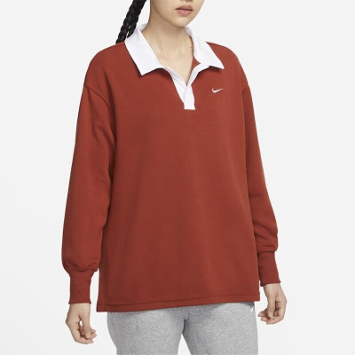 NIKE耐克长袖T恤运动休闲舒适透气针织女装POLO衫FB8721-832 D