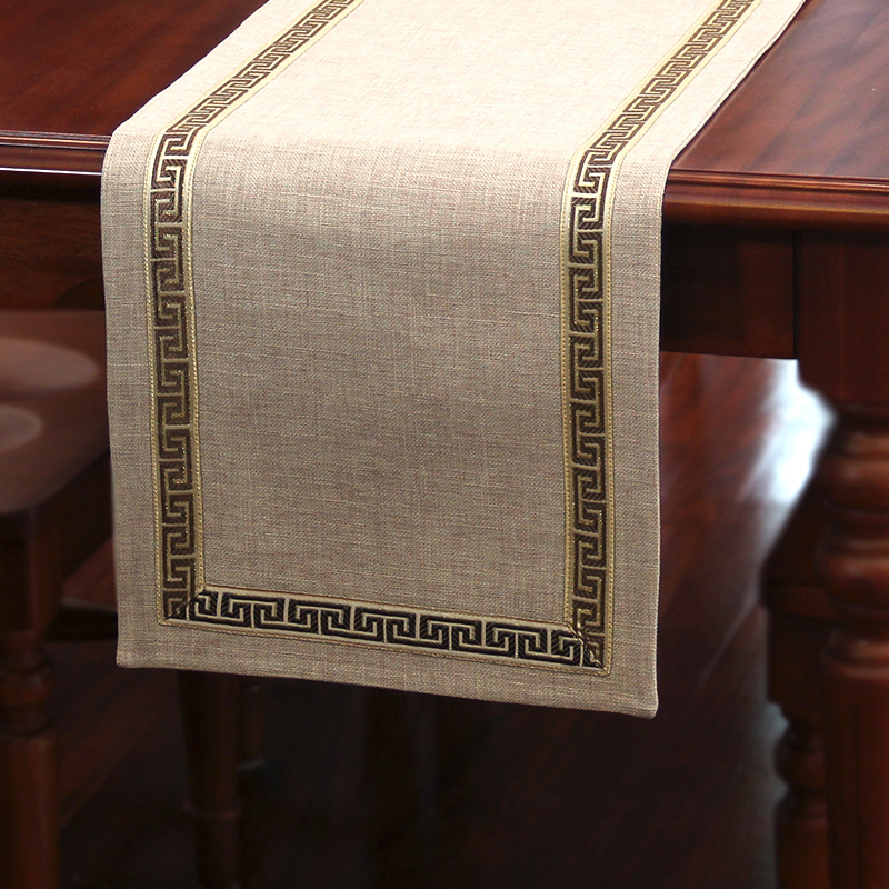 美帮汇美式桌旗新中式茶旗布禅意席茶几桌布现代简约北欧床旗餐桌茶桌布 驼色 33*260CM(适合2米餐桌或茶桌)