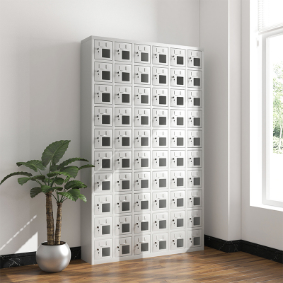 臻远 工厂学校手机存放箱可定制收纳保管柜 60门手机存放柜无外门 亚克力门