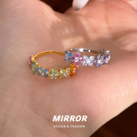 925纯银多巴胺闪亮戒指女指环尾戒小众简约个性礼物气质 BCJ3468送女朋友老婆情人节七夕生日礼物