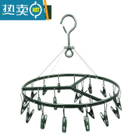 敬平铝合金晾晒袜子夹器圆盘晾衣架内衣挂钩多夹子婴儿不锈钢防风夹