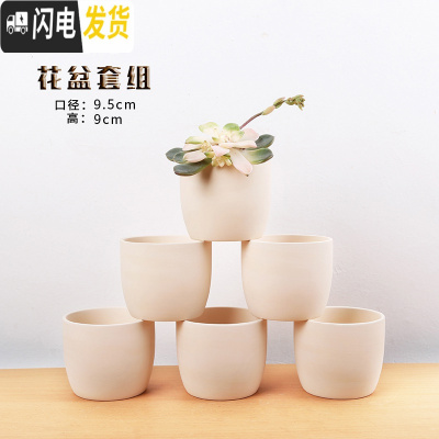 三维工匠拇指盆10个9.9多肉陶瓷花盆素烧DIY可手绘粗陶绿植盆肉盆 圆筒花盆6个 小花盆容器