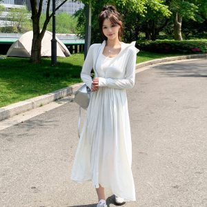 防晒衣女夏季长款连衣裙防紫外线冰丝长裙防晒服UPF50_PLUS