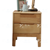 臻远 ZY4030705实木床头柜简约床边柜子收纳柜储物柜双抽款