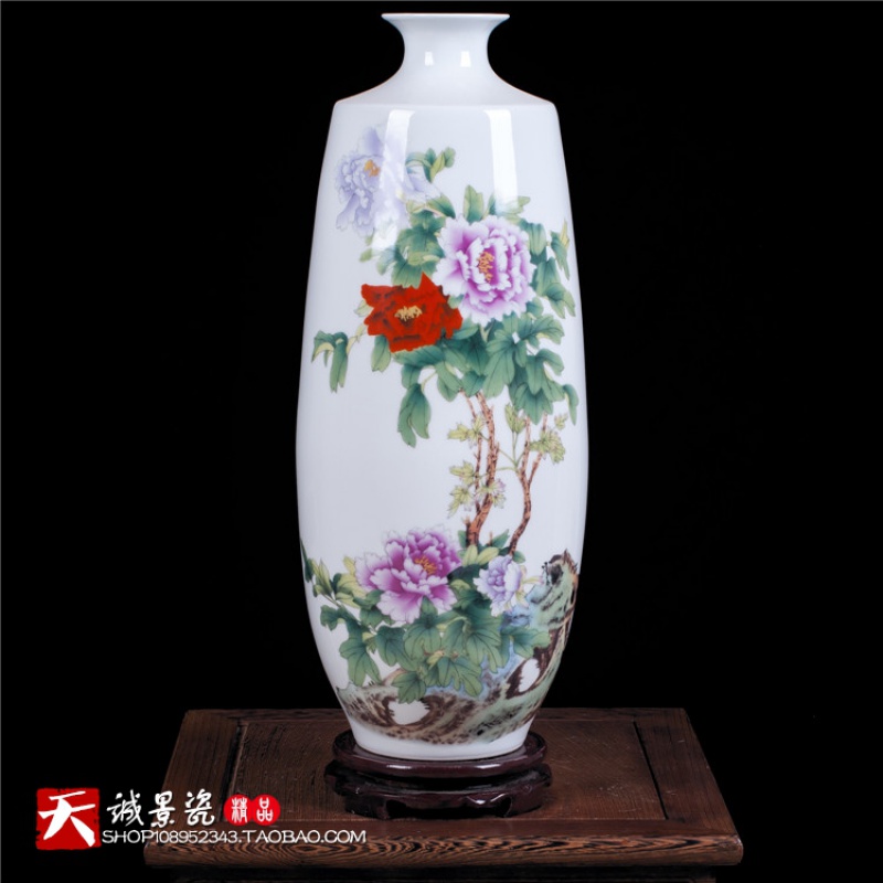 花瓶现代中式简约客厅电视酒柜玄关装饰品摆件插花 三维工匠 江南春色