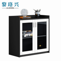 黎珞兴矮柜白色两门玻璃台