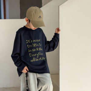 儿童T恤长袖春装2026新款男童打底衫内搭痞帅风男孩大童春秋上衣