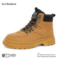 La Chessiers高帮马丁靴男鞋春秋季2025新款大码工装鞋男士韩版百搭英伦风厚底短靴子