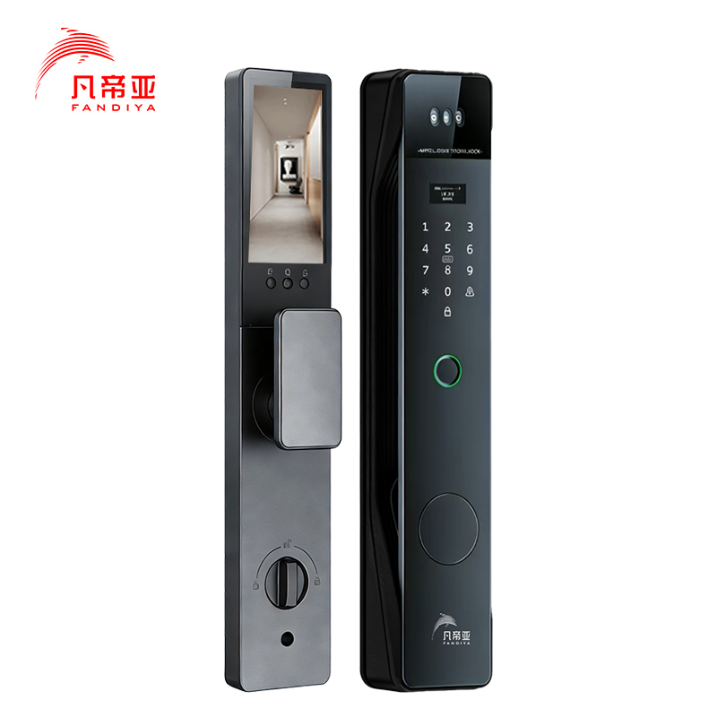 凡帝亚智能门锁F09(国际版) 3D人脸识别掌纹电子猫眼主被动可视对讲远程开锁APP智控