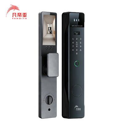 凡帝亚智能门锁F09(国际版) 3D人脸识别掌纹电子猫眼主被动可视对讲远程开锁APP智控