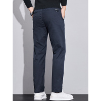 秋季新款男士商务休闲裤修身弹力厚款百搭纯色简约外穿通勤直筒裤