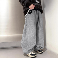 男童加绒裤子秋冬款新款儿童装冬季宽松加厚运动卫裤大童冬装