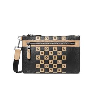 迈克·科尔斯(MICHAEL KORS)男士商务真皮拉链单肩包大容量便携休 黑色