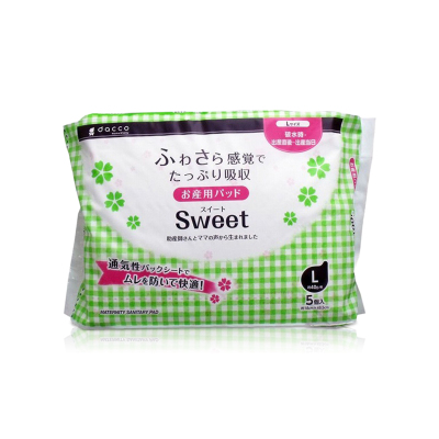 9.9元包邮  dacco 三洋 产妇卫生巾 棉柔型 L号 5片