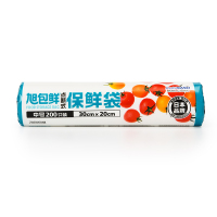旭包鲜 日本品牌一次性点断式保鲜袋中号30cm*20cm*200只装 耐高温透明食品塑料袋