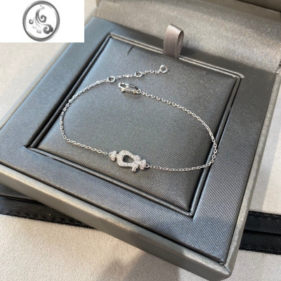 JiMi满钻迷你MINI小号马蹄扣刘亦菲同款时尚轻奢高级感简约手链饰品女