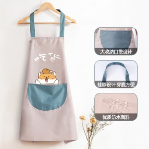可擦手围裙女时尚厨房家用防水防油可爱日系韩版罩衣工作服定制男