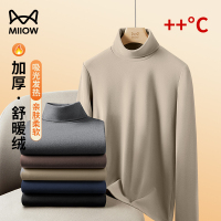 猫人双面绒高领打底衫男士长袖T恤2026年内搭加厚保暖上衣280g重