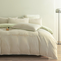 A类简约牛奶绒四件套加厚冬季刺绣保暖珊瑚绒婴儿绒被套床单套件