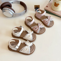 女童凉鞋2026夏季新款儿童宝宝时尚洋气公主鞋小女孩蝴蝶结平底鞋