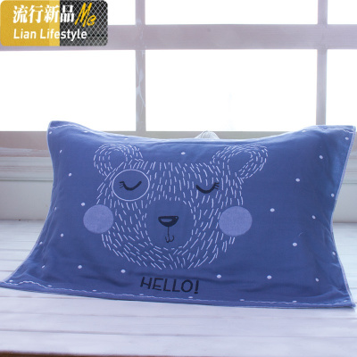 枕巾一对装棉家用5层棉纱布加厚欧式吸汗柔软情侣枕头巾三维工匠