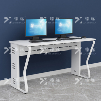 臻远 钢架电脑桌培训桌机房电脑桌学习桌课桌 双人位N款