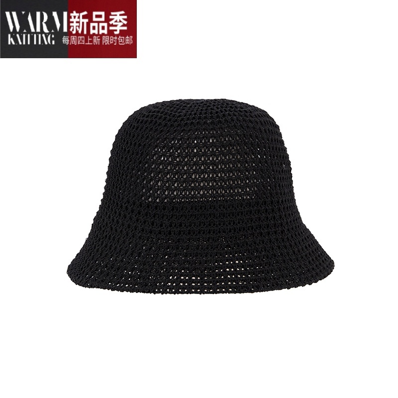 shanchaok姐 编织渔夫帽 三色选舒适百搭轻薄透气遮阳帽子