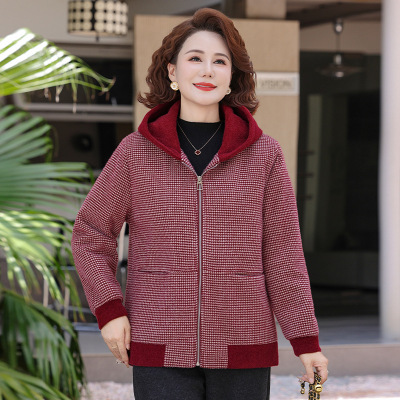 新款女装冬季保暖外套洋气中老年妈妈装冬装开衫拉链女装棉衣