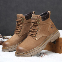 马丁靴男款真皮秋冬季新款加绒加厚工装靴百搭时尚英伦风沙漠靴子