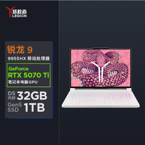 联想(Lenovo)拯救者R9000P 2025新款 16英寸电竞游戏本笔记本电脑 定制(R9-9955HX 64G 1T RTX5070Ti 2.5k 240Hz 广色域)冰魄白